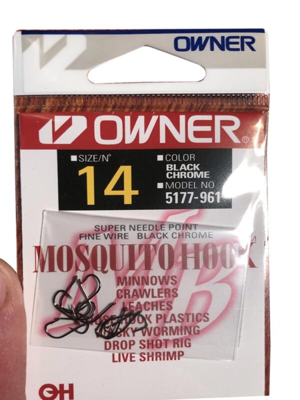 Owner Mosquito Hook Size 14 - Live Bait Steel Hook